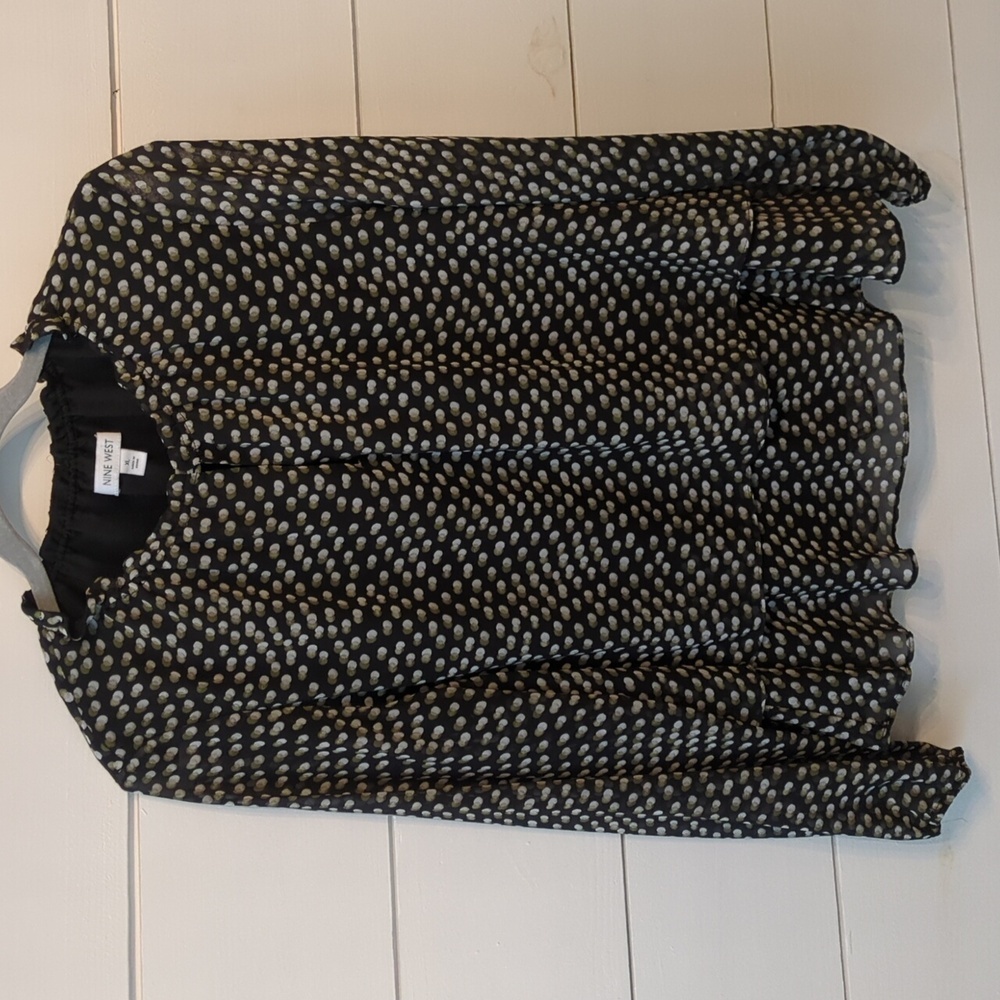 Nine West long sleeved black blouse